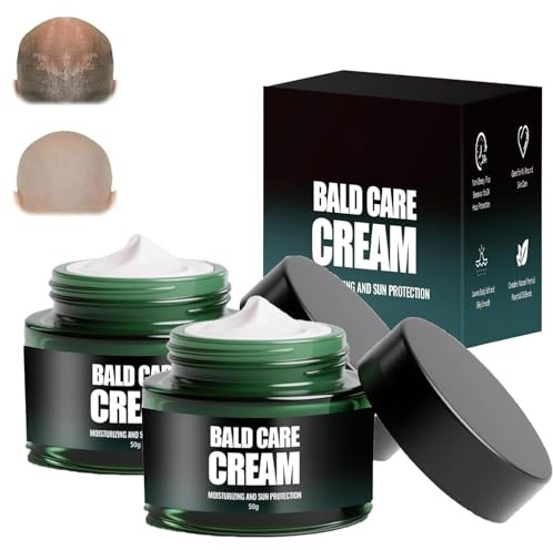 2 unidades de crema para la calvicie mate, crema hidratante y reparadora para el cuidado de la cabeza del cuero cabelludo, efecto antibrillo natural, cuidado de la calvicie para hombres contra