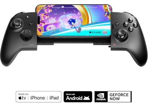 SteelSeries Nimbus Cloud Wireless Bluetooth Gaming Controller - Dual Mode Cloud Controller - iPhone, iOS, iPad, Apple TV, Android, PC - 20 Hour Battery Life - Hall Effect Sensors - USB-C passthrough