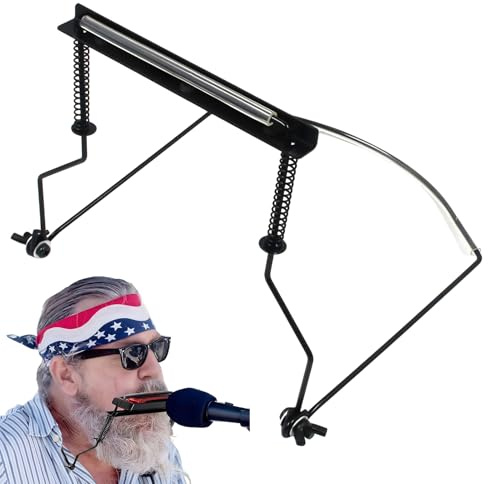 Mundharmonika Halterung - Verstellbarer Metall Nackenclip - 10-Loch Ständer Für Hängemundharmonika, Robustes Design Für Komfortables Spielen, Ideal Für Musiker Aller Niveaus