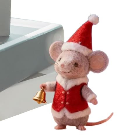 Yonuaret Filzmäuse | Mini Tierfigur | Weihnachts Filzmaus Deko,für Innen- und Außenbereich Fensterbänke Weihnachten Schlafzimmer Wohnzimmer Arbeitszimmer Bücherregale