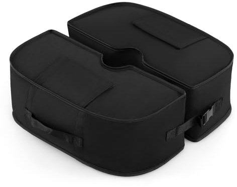 COSTWAY Sacchi di Sabbia per Ombrellone da Giardino, Pesi per Base Ombrello, Universale, Portatile, Staccabile, Rempibile Fino a 40 kg, in Tessuo Oxford, per Balcone, Cortile (Modello 1,Nero)