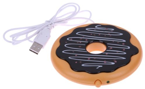 Operitacx Elektrischer Tassenwärmer USB mit Donutform für Getränke und Tee aus Kunststoff mit Heizfunktion für Büro und Zuhause zum Warmhalten