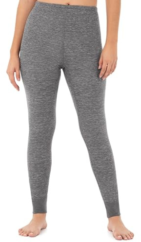 Fruit of the Loom Women's Micro Waffle Thermal Bottom, Smoke Heather, Large