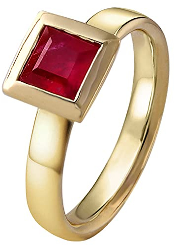 ACALEE Damenring Gold 333 / 8K mit Rubin elegantes Schmuckstück für Damen, zauberhafte Geschenkidee, Geburtsstein, 90-1014-07-53 Ringgröße 53/16,9