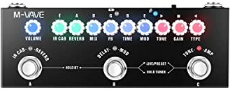 M-Vave Cube Baby - Guitar Multieffect, 8 IR-Verstärker-Emulationen und 4 Effekte (Chorus, Phaser, Delay und Reverb), Eingebauter digitaler Tuner