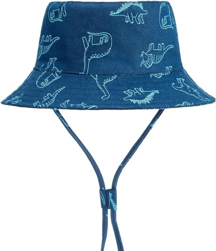 DRESHOW Baby Solhatt Småbarn Solskydd Djurmössa Unisex Sommarhatt med Hakrem UPF 50+
