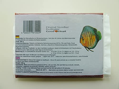Stendker Frostfutter Sparpaket 10 x GoodHeart Diskusfutter/Rinderherz 500g Flachtafel Diskus Frost Futter