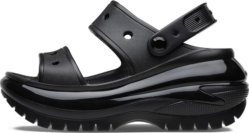 Crocs Damen Classic Mega Crush Plateau-Sandalen Slides, Schwarz, 36 EU
