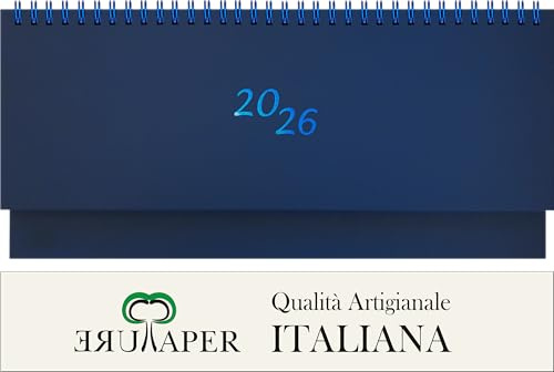 Planning Settimanale 2026 - da Tavolo - Scrivania - Gennaio Dicembre - 30x14, BLU