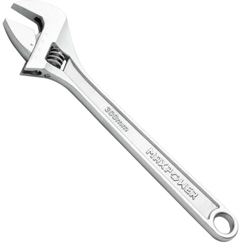 MAXPOWER 300mm verstellbarer Schraubenschlüssel, professioneller Hochleistungs-Schaltschlüssel mit großer Schlüsselweite, Premium Cr-V Stahl - Max. 37.5mm(Metrisch)