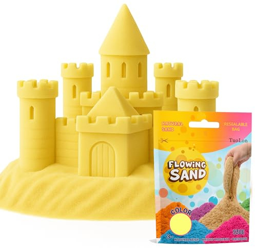TUOLON 930 g Arena mágica cinética para niños 3 4 5 años sensorial colorida juguete creativo e idea regalo para niño o niña juego cumpleaños Navidad amarillo