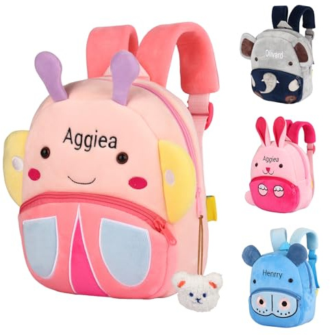 NGTSFLY Personalisierte Rucksack Kindergarten Mädchen Jungen mit Gestickt Namen | Kita Rucksack ab 1 Jahr |Personalisierte Geschenke kinder | Kindergarten Tasche