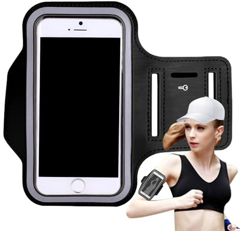 Telefonhållare för löpning – vattentätt armband med nyckelspår | lätt stötsäker förvaringsväska för telefon | sporttillbehör för vandring, cykling, jogging, träning, utomhusaktiviteter