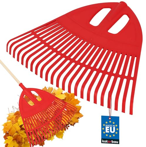 KOTARBAU® Rastrillo Hojas Jardin - Plástico - 50 cm - Sin Mango - Extra-Click - Rastrillo Jardin - Herramienta Jardinería - Rastrillos para Cesped - Ligero - Fácil De Guardar - Rojo