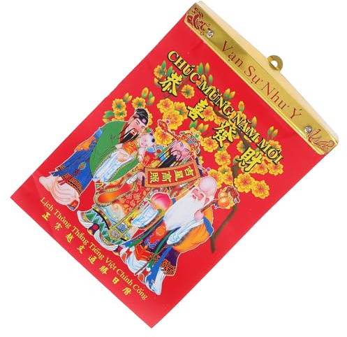 FOMIYES Calendrier Mural 2026 Traditionnel Calendrier Lunaire Chinois à Suspendre Format 16 Pages 190X260 MM Papier Épais Inodore 24 Termes Solaires Décoration pour Maison et