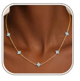 ZHESHY Cadena De Oro Mujer 18k Zircón Collar Trebol Impermeable Adjustable Collar Personalizado Collares De La Amistad Moda Joyas De Regalos Originales Para Mujer Niña