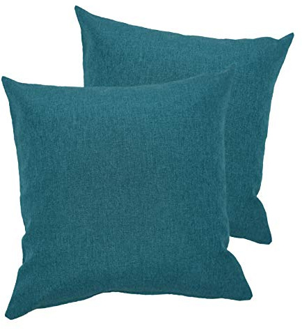 PremiumShop321 2er Pack Kissenbezug Kissenhülle Milano Wasser- und schmutzabweisende Oberfläche mit Perleffekt (Petrol, 50x50 cm)