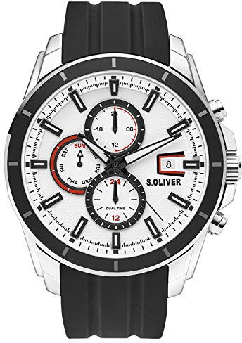 s.Oliver HerrenArmbanduhr Multi Zifferblatt Quarz Silikon SO-3756-PM