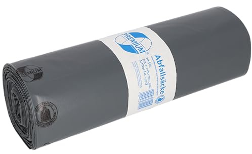 Abfallsäcke aus Recycling-LDPE 120 l, grau, 20 Stück/Rolle