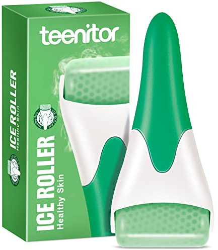 Teenitor Green Ice Roller for Facial Skin Care, Ice Massager Cooling Facial Roller Soothe and Depuff Beauty Tools Cold face Roller