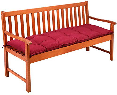 Detex Cojín para Banco de jardín Rojo 145x45x8cm Almohadilla para sillón Doble Viscoelástico Hidrófugo