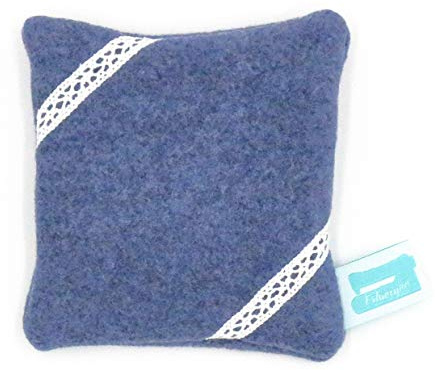 Handwärmer wiederverwendbar, 10cm x 10cm, Kühlpack, Raps Wärmekissen, Fleece Blau mit Borte