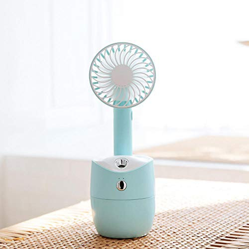 GEEKCOOK USB Fan,Ventilatore Spray Ricarica USB Desktop Rotazione Automatica della Testa Vibrante Ventilatore Pigro climatizzatore umidificatore Strumento di rifornimento-Blu