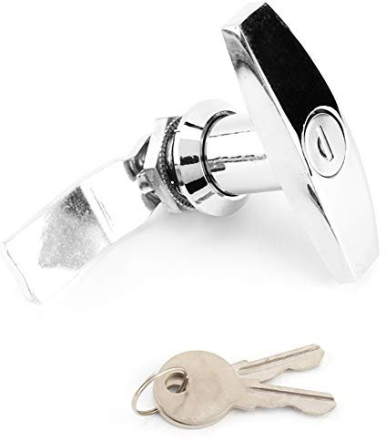 Kit di bloccaggio per maniglia a T per porta di sconto - Fissaggio posteriore Cassetta degli attrezzi di bloccaggio della maniglia a T Serratura per porta del garage con chiavi per tenda da caravan