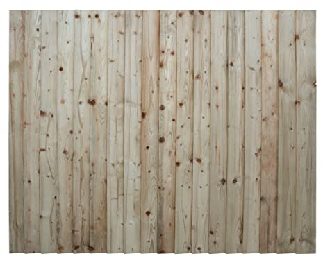 Arbor Garden Solutions Premium Closeboard Fence Panel, Heavy Duty Vertical Feather Edge, Wood, 1828mm Width, FSC Certified, Pressure Treated (Natural (Light Green), 5ft)