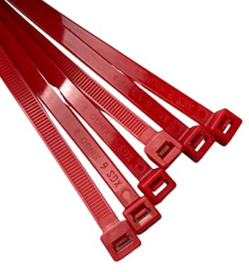 On1shelf® Lot de 10 Colliers de Serrage Plastique, Serre-câbles de Qualité Supérieure, 750 mm x 9 mm, 76,2 cm, en Nylon Solide et Long (Rouge)