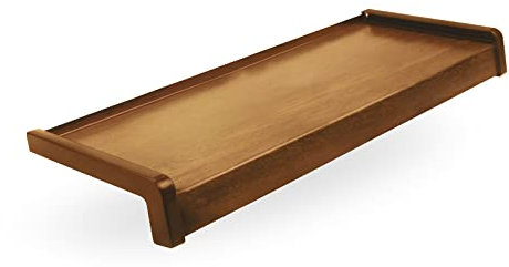 Seiletech.de Davanzale per finestra in acciaio + pellicola adesiva in PVC, 60 cm, rovere dorato, RAL 8003, profondità 15 cm, resistente alle intemperie, con tappi terminali in PVC, davanzale esterno,