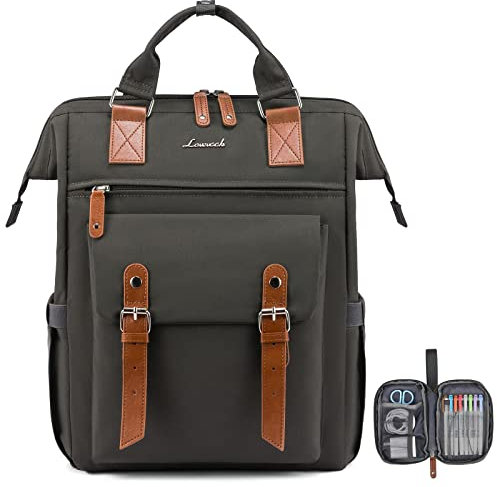 LOVEVOOK Laptop Rucksack Damen, Schulrucksack Mädchen Teenager 17 Zoll mit Datenkabel-Beutel & USB Ladeanschluss, Wasserdicht Schultasche Rucksäcke für Uni Schule Büro Business