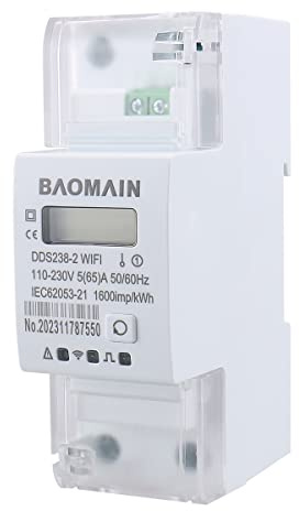 Baomain Single Phase Smart Energy Meter DDS238-2 WiFi 110-230 VAC 5(65) Amp 50/60 Hz, 1600imp/kWh