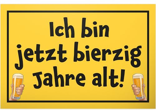 DankeDir! Bierzig Vierzig Jahre - 30 x 20 cm Schild - 40. Geburtstag Geschenk Männer 40er 40 Jahre Freund Geburtstagsgeschenk - Geburtstagsdeko Geburtstagskarte Partydeko Geschenkidee