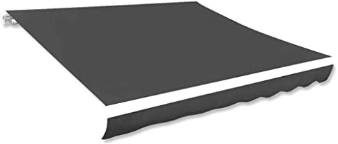 puraday Markisen Ersatzstoff 3x2,5 m Markisenbespannung Anthrazit Markiesenstoff Wasserdicht Polyester mit PU-Beschichtung