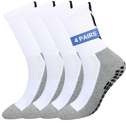 ytorgr 4 Paar Fußballsocken,Anti-Rutsch Fussball Grip für Fussball Basketball Yoga Wandern