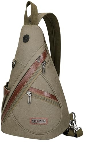 WITZMAN Sling Bag Herren Umwandelbarer Sling 3 in 1 Schultertasche Rucksack Travel Crossbody Bag Daypack Herren（A8003 Armeegrün）
