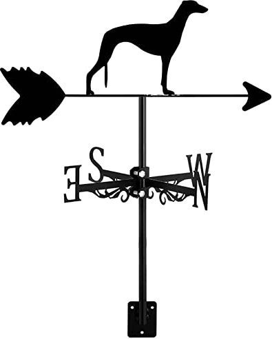 ZNEL Wetterhahn Großer Hund Tiere Windfahne Retro Mini Deko-Wetterfahne Hohl, Windrichtungsanzeige Für Wind Direction Indicator Und Dach Garten Deko, Greyhound