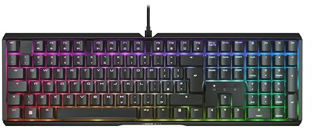 CHERRY XTRFY MX 3.1, clavier de jeu mécanique, disposition UK (QWERTY), rétro-éclairage RGB, boîtier alu, port USB-A, MX2A BROWN Switches, noir