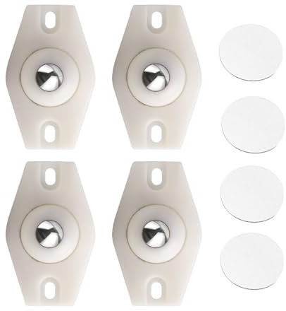DHWEKU 4 Pezzi Ruote a Sfera per Mobili, Ruote Girevoli Rotanti a 360°,Rotelle autoadesive Mini Girevole Ruote,Ruote mobili,Rotelle per Spostare Mobili,per Dispositivo Trasferimento,Mobili,Macchine