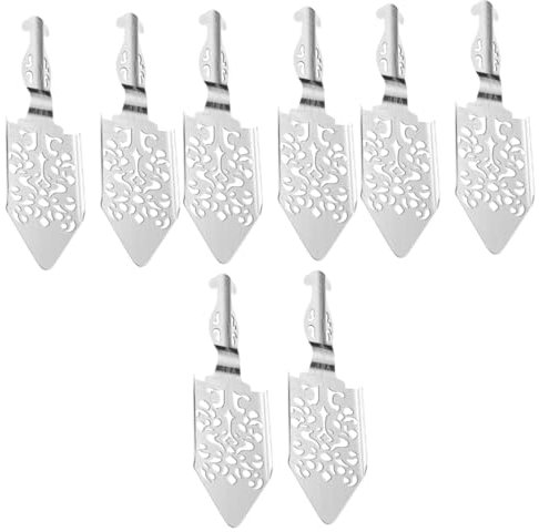 Amosfun 8 Pièces Cuillère à Absinthe Cuillère En Absinthe Verres à e Fontaine à e à Passoire e Rétro Filtre à e Multifonction Silver Acier Inoxydable