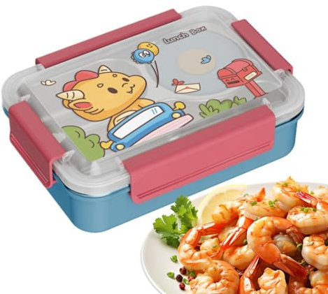 Sghtil Contenitore per pranzo al sacco, contenitori per alimenti a tenuta stagna | Contenitore per il pranzo in acciaio inossidabile | Contenitori per alimenti a tenuta stagna per panini, insalate,