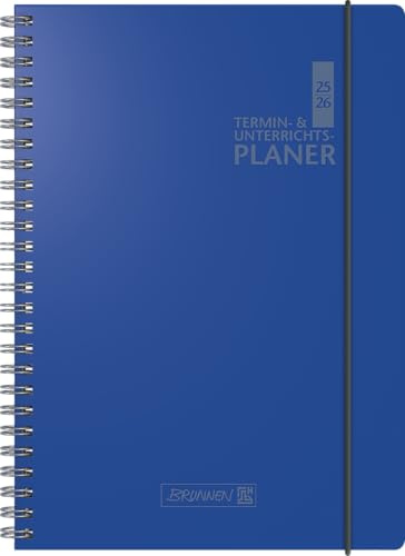 BRUNNEN Termin- & Unterrichtsplaner (2025/2026), 2 Seiten = 1 Woche, A4, 224 Seiten, Kunststoff-Einband Baladek, blau