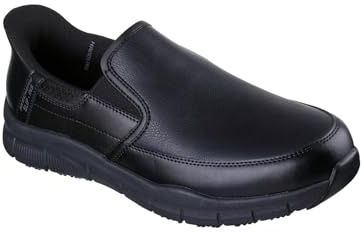 Skechers Hombre Nampa Broxtin Slip-In ENTRENADOR, Black Leather/Synthetic, 44 EU