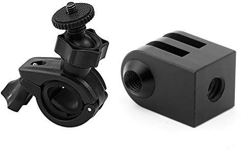 Rdjumpdjo Cnc Aluminum Alloy Mini Tripod Mount Outdoor Sports Camera Base Adapter for All 1/4 Inch Screw Monopod Accessory with Motorcycle Suction Cup for Action Cam Car Keys Camera