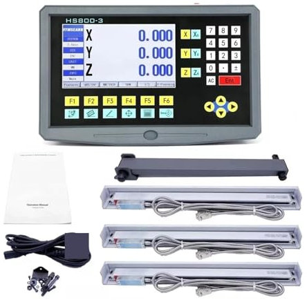 Linearskalen-Encoder, LCD Kit COMPLICT SET 3 Axis Fräsen Drehen Drehen Drehen Drehmaschine Mühle Machine Digitalanzeige und Linearskala Encoder,für Fräsmaschinen(0.005mm complete set)