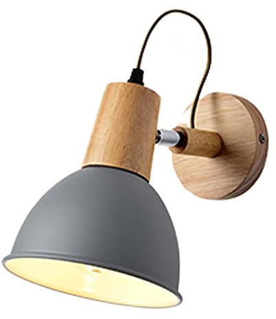 Lámpara de pared nórdica, iluminación de apliques de la cama del dormitorio, lámparas modernas montadas en el interior, lámparas creativas de tornillo E26, lectura de estudio para la sala de estar del