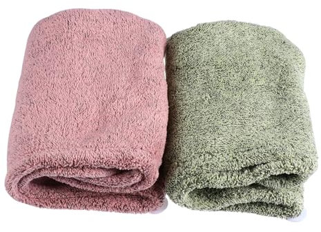 SHERCHPRY 2stücke Haartrockentuch Für Frauen Mit Knopf Schnell Trocknendes Super-absorbent-haarhandtuch Anti-frizz-haarwickelhandtuch