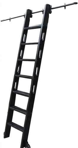 Bibliotheksleiter-Set, stabile Gleitschienen für Lofttreppen und Bücherregal, mobiles Schienensystem, 1 - 7,3 m Schiebeleiter, Schienenschiene (keine Leiter im Lieferumfang enthalten)