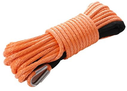Corde de treuil synthétique Robuste for véhicule Tout-Terrain, 9,5 mm x 26 m, for remorquage, Sauvetage, VTT, UTV avec Une Haute visibilité(Orange)